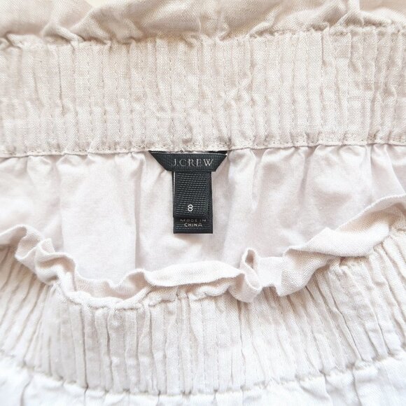 J. Crew Light Grey 100% Linen Paper-bag Mini Summer Skirt Size 8 - Picture 7 of 12